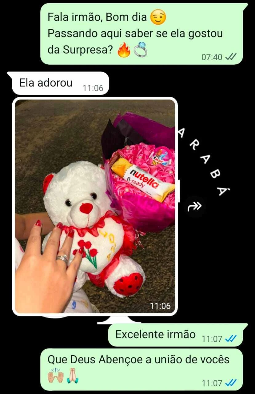 Print do WhatsApp com avaliação de cliente